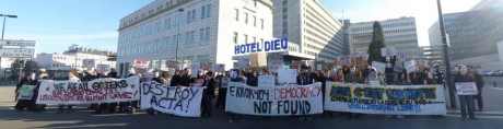 Voici un aperçu d'une de nos manifestations, le mouvement s'étant essouflé il faut le relancer, pour nos droits !